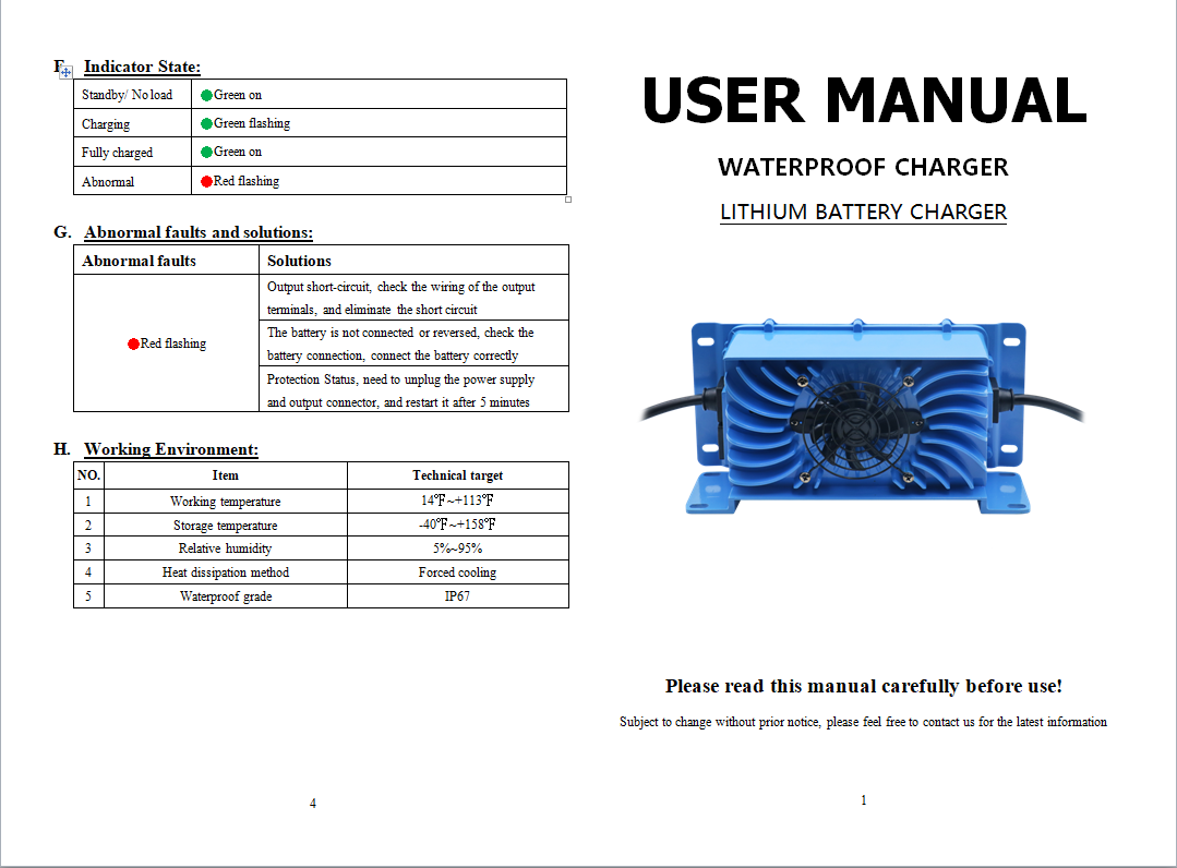 PowerHouse 24V 15A AC Waterproof Onboard Charger