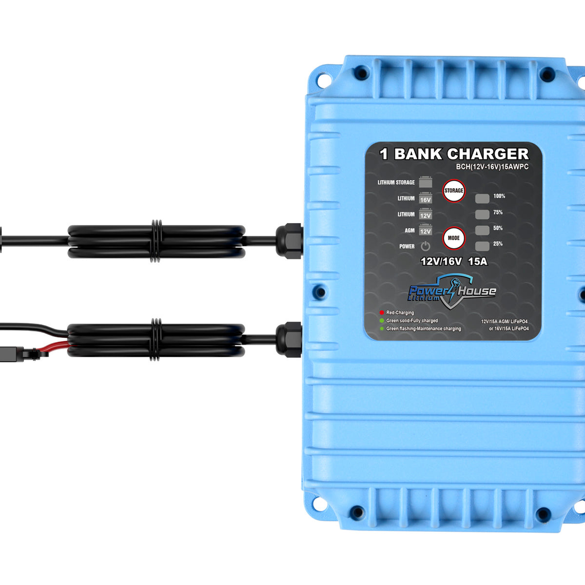 PowerHouse Dual Voltage 12v or 16V 15A Selectable AC Waterproof Onboar