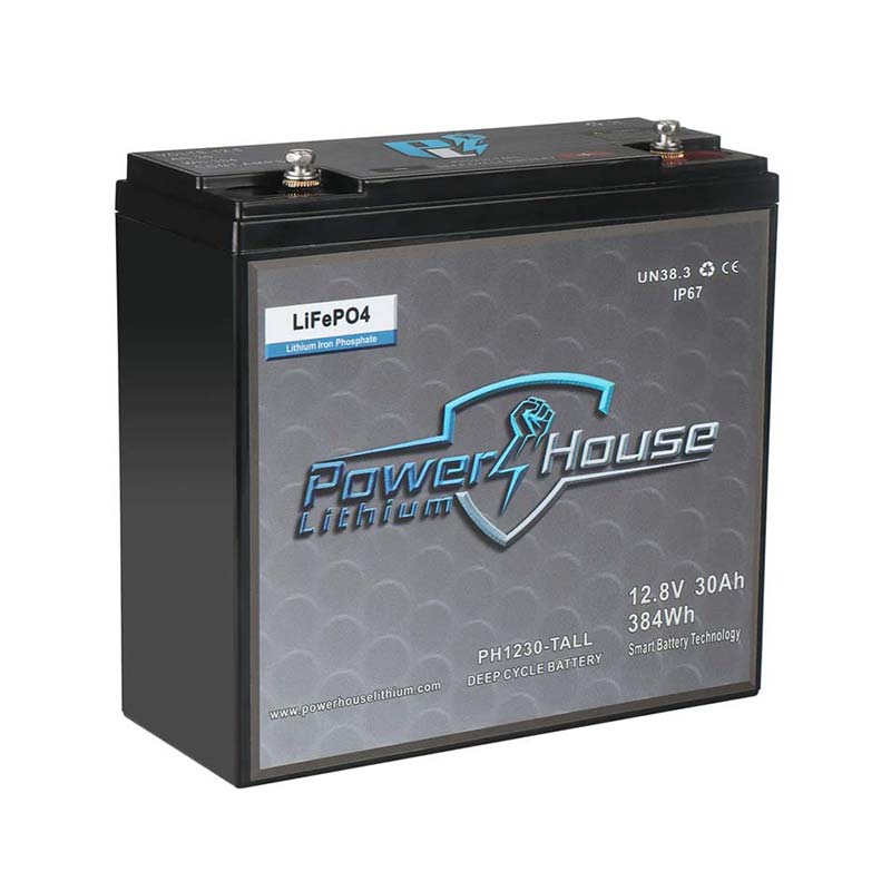 PowerHouse Lithium 12V 30Ah Deep Cycle Battery (Tall)
