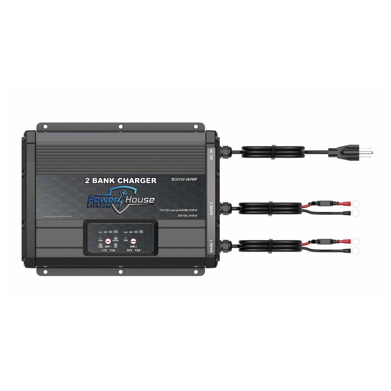 PowerHouse Lithium 12V/36V 2-Bank Waterproof Battery Charger – PHL
